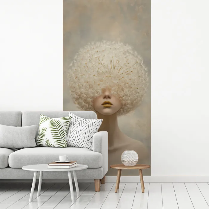 Dromerig - Beige - Paardenbloemzaadjes fotobehang vinyl groot -woonkamer