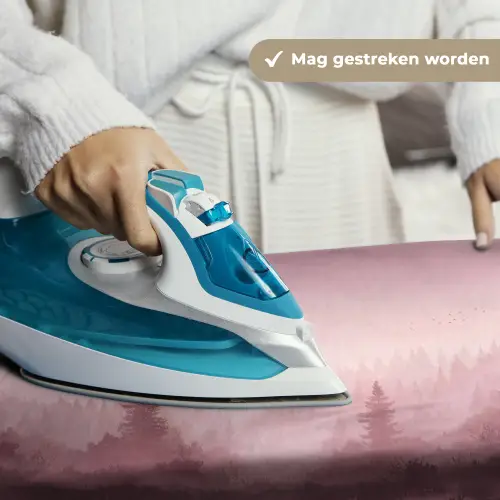 Landschap - Mistig - Roze Wandkleed katoen klein -sfeer9