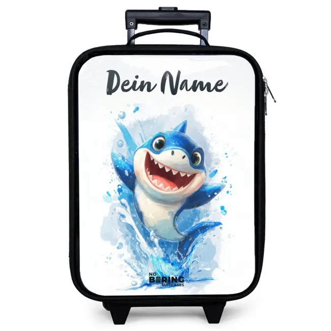 Kinderkoffer mit Name - Hai - Zähne - Wasser