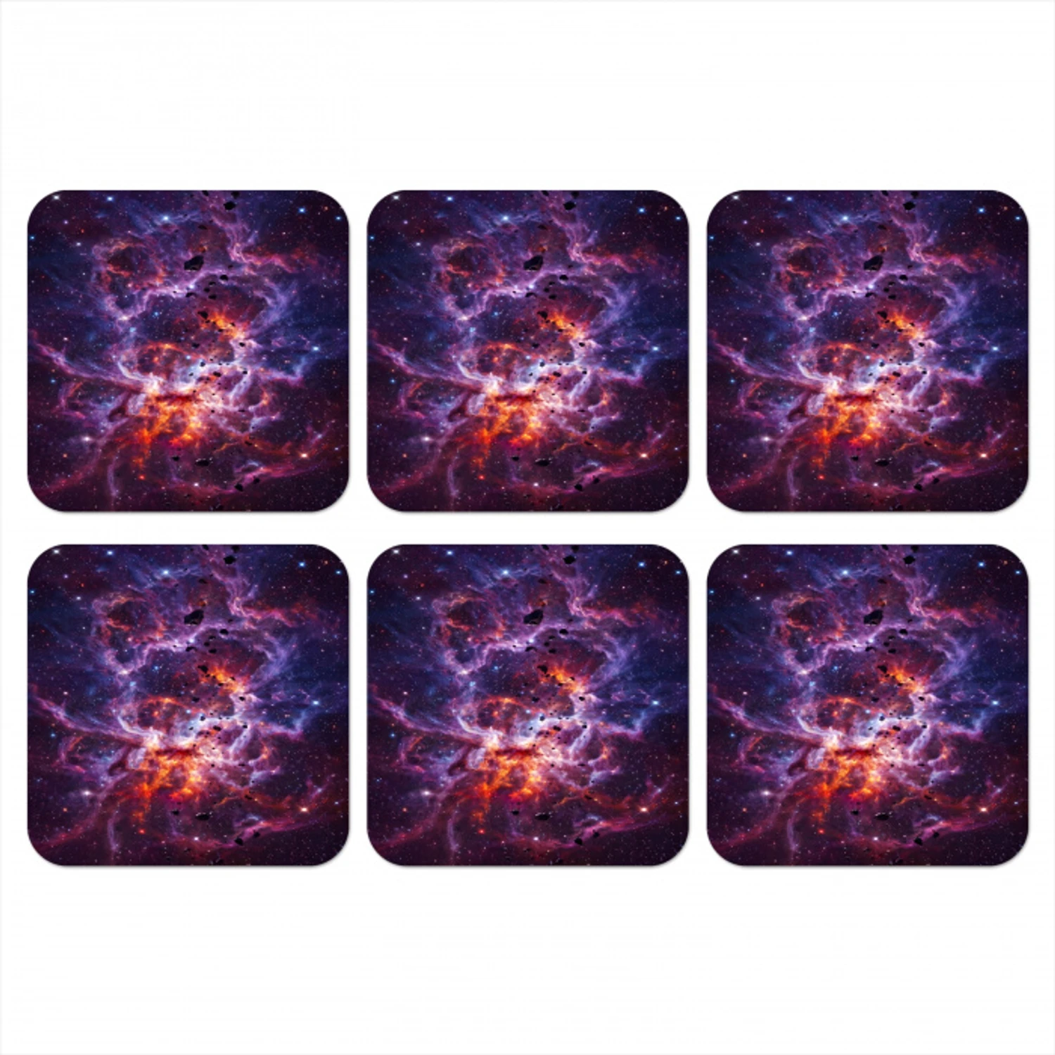 Space - Stars - Abstract - Colorful onderzetter kurk middel -3d