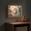 Kat - Bloemen - Vlinders - Roze Light Box met batterij (Wandlamp kind) middel -sfeer5_kind