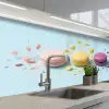 Macarons - Kleurrijk - Pastel keuken achterwand 2 middel -3d_schuin