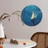 Zeilboot - Water - Abstract - Schaduw Akoestische PET Vilt - Rond klein -sfeer3