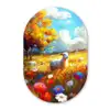 Schaap - Weide - Bloemen Wandcirkel Ovaal Forex klein -3d