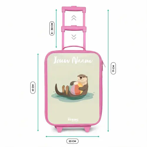 Otter - Strandbal - Water Kinderkoffer - Roze klein -productfoto_formaten