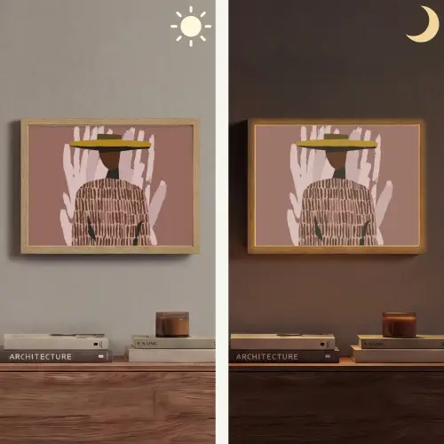 Abstract - Figuur - Illustratie - Hoed Light Box met batterij (Wandlamp) middel -sfeer3