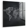Wereldkaart - Krijt - Zwart - minimalistisch plexiglas 5mm klein -zzzproduct_nieuw