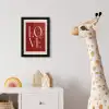 Love - Rood - Minimalistisch fotolijst zwart zonder passe partout klein -usfeer4_kinderkamer