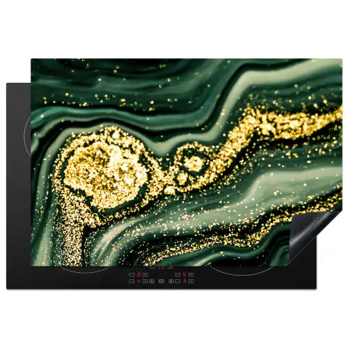 Marmer - Goud - Glitter - Groen - Marmerlook - Luxe Inductie beschermer vinyl 3mm klein -3d