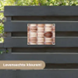 Macarons - Beige - Bruin tuinposter los doek klein -sfeer3