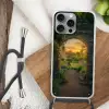 Poort - Planten - Zonsondergang Hoesje iPhone 16 Pro Max met koord klein -sfeer4