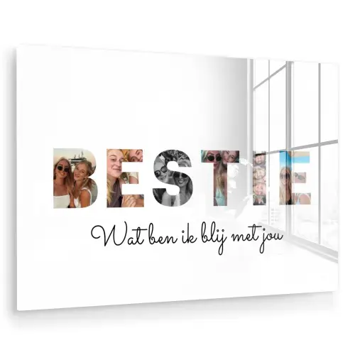 Bestie - Lettercollage plexiglas 5mm klein -zzzproduct_nieuw