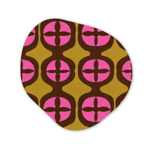 Modern - Patroon - Roze Wandcirkel Organisch Forex 3mm klein 629 -3d