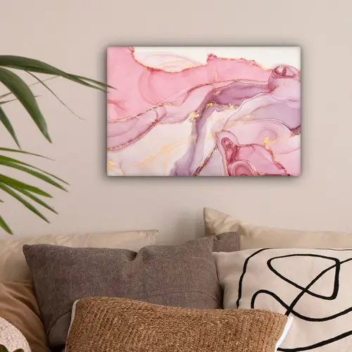 Goud - Marmer - Roze canvas 2cm klein -sfeer1