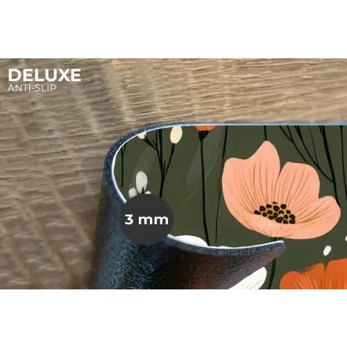 Bloemen - Illustratie - Groen Placemat vinyl groot -closeup