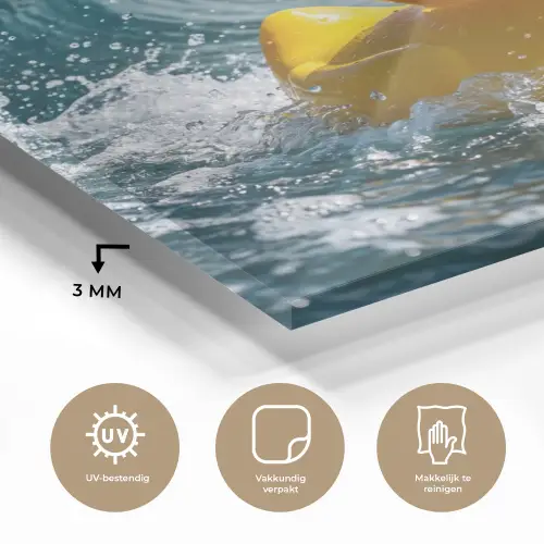 Badeend - Stoer - Golven plexiglas 5mm klein -sfeer2