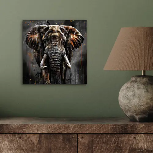 Olifant - Watercolor - Wilde dieren - Luxe aluminium wit klein -sfeer2