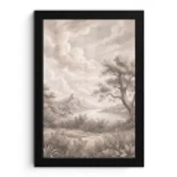 Landschap - Bergen - Meer - Natuur fotolijst zwart zonder passe partout klein -3d