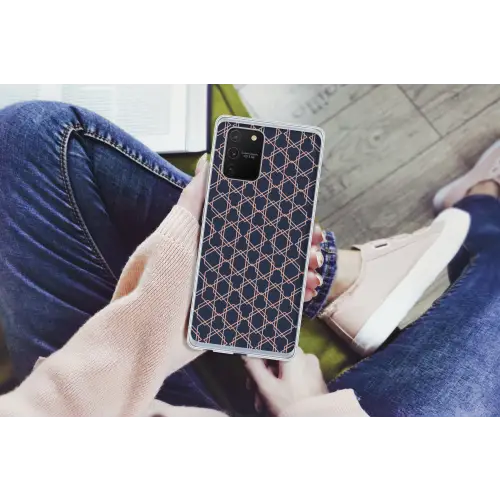 Modern - Patroon - Donkerblauw - Roze Telefoonhoesje Samsung Galaxy S10 Lite klein 364 -handS10Lite