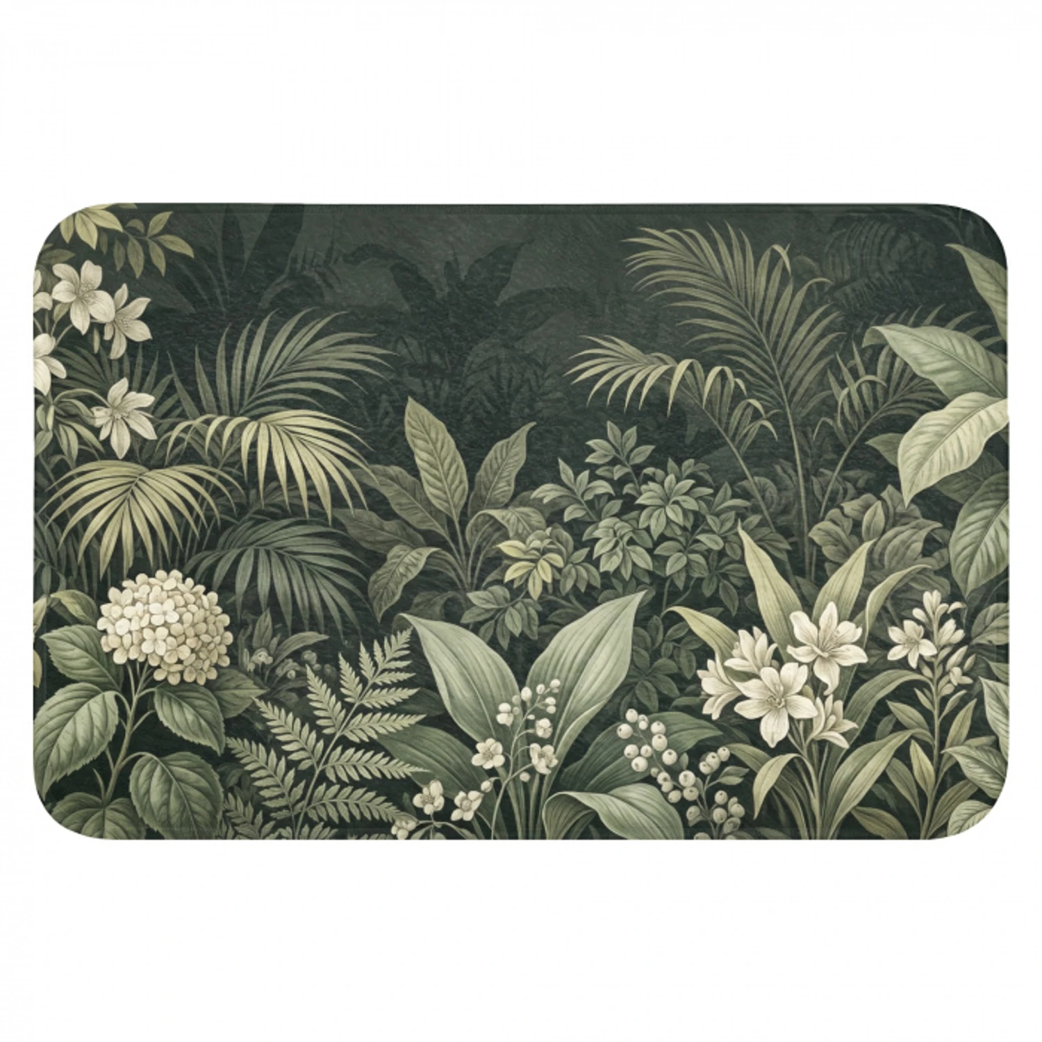 Jungle - Bladeren - Botanisch - Groen Badmat klein -3d