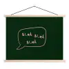 Tekstwolkje - Donkergroen - BLAH BLAH BLAH textielposter latten blank klein -3d