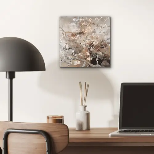 Amandelbloesem - Kunst - Van Gogh - Beige - Abstract aluminium wit klein -sfeer5