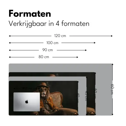 Bril - Leeuw - Bank - Hoed Muismat XXL klein -sfeer5