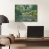 Brug - Hout - Vijver - Waterlelies PET vilt klein -sfeer5