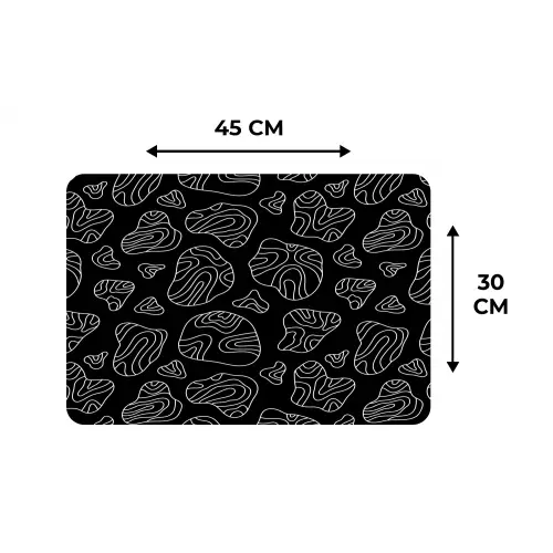 Lijnen - Wit - Zwart Placemat vinyl groot 368 -specs
