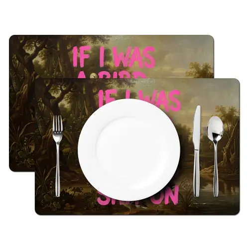 Klassiek - Humor - Roze Placemat vinyl groot -zzsfeer2_Kitchenyeah-website