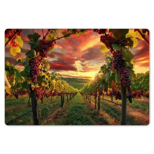 Wijngaard - Druiven - Zonsondergang Placemat vinyl groot -zzsfeer1_Kitchenyeah-website