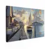 Zeilboot - Zon - Pier - Hout Tuinposter op houten frame 2 cm dik klein -3d