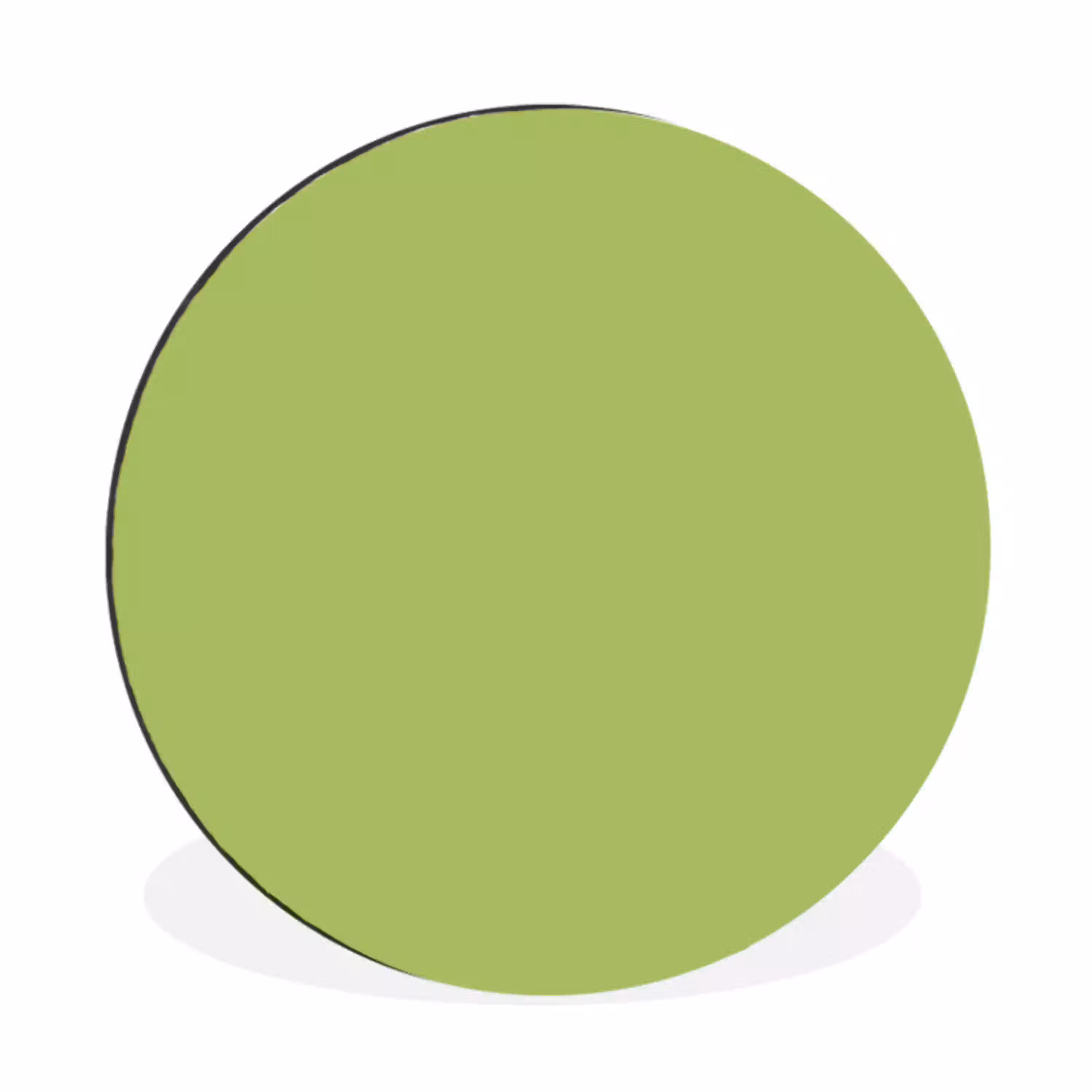 Lime - Glow - Groen Wandcirkel aluminium klein 190 -3d