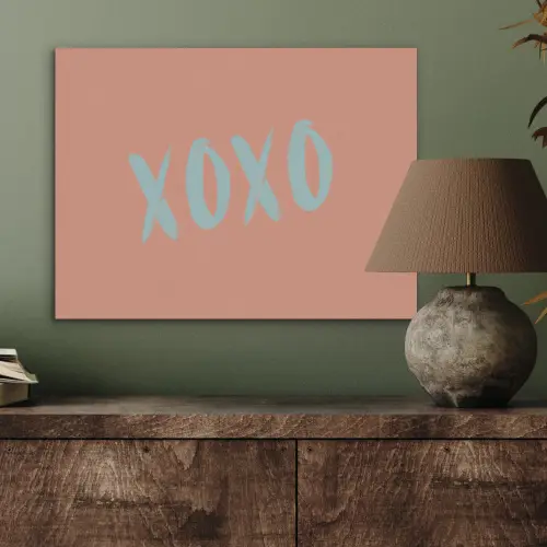 XOXO - Blauw - Perzikkleur PET vilt klein -sfeer2