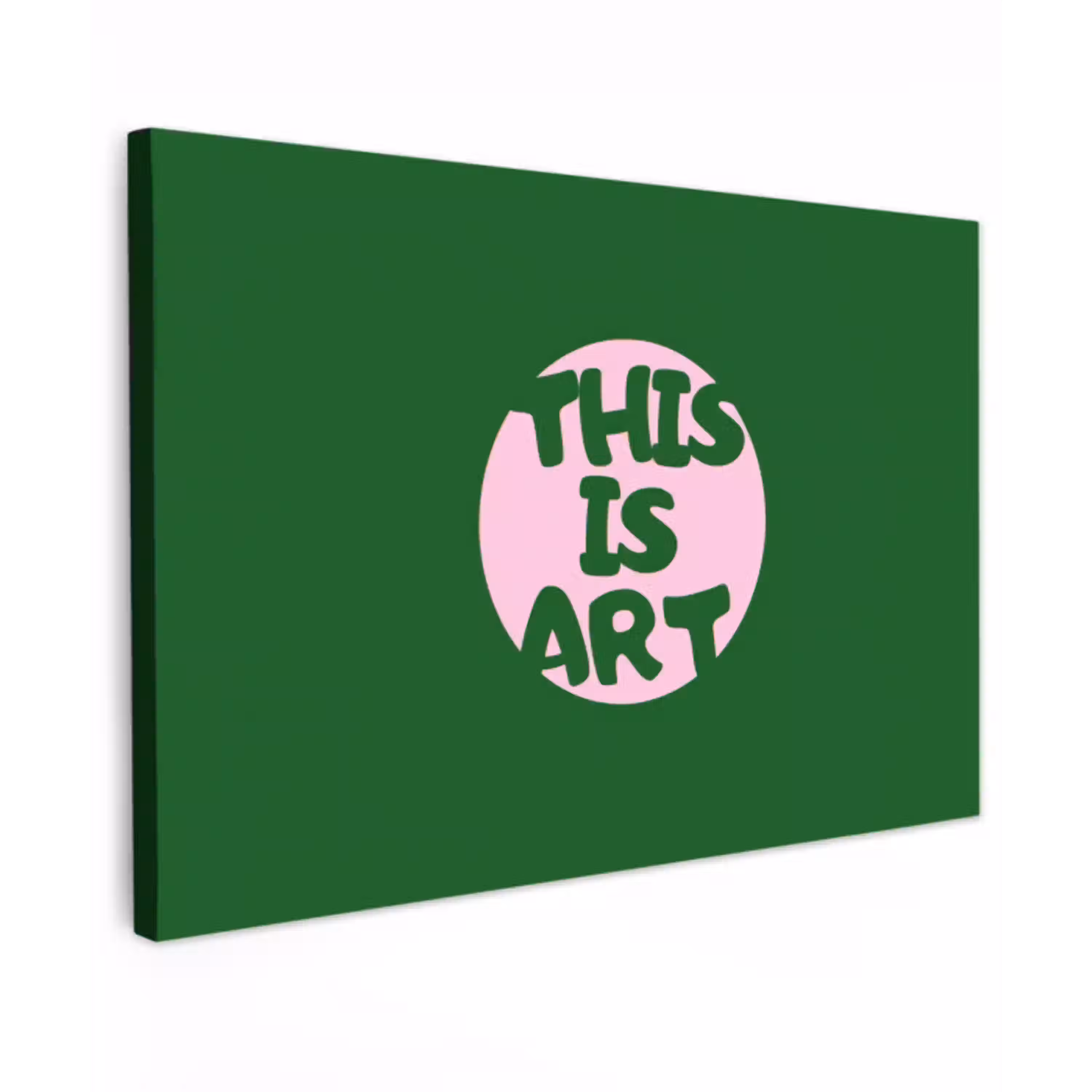 Cirkel - Roze - Tekst - Art canvas 2cm klein -z3d