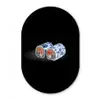 Sushi - Delfts blauw - Rijst - Vis - Elegant Wandcirkel Ovaal Glas middel -3d