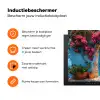 Deur - Hout - Bloemen - Blauw Inductie beschermer vinyl 3mm klein -zzzzzzz-td-ups