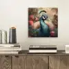 Pauw - Vogel - Bloemen - Planten - Pauwenveren aluminium wit klein -sfeer1