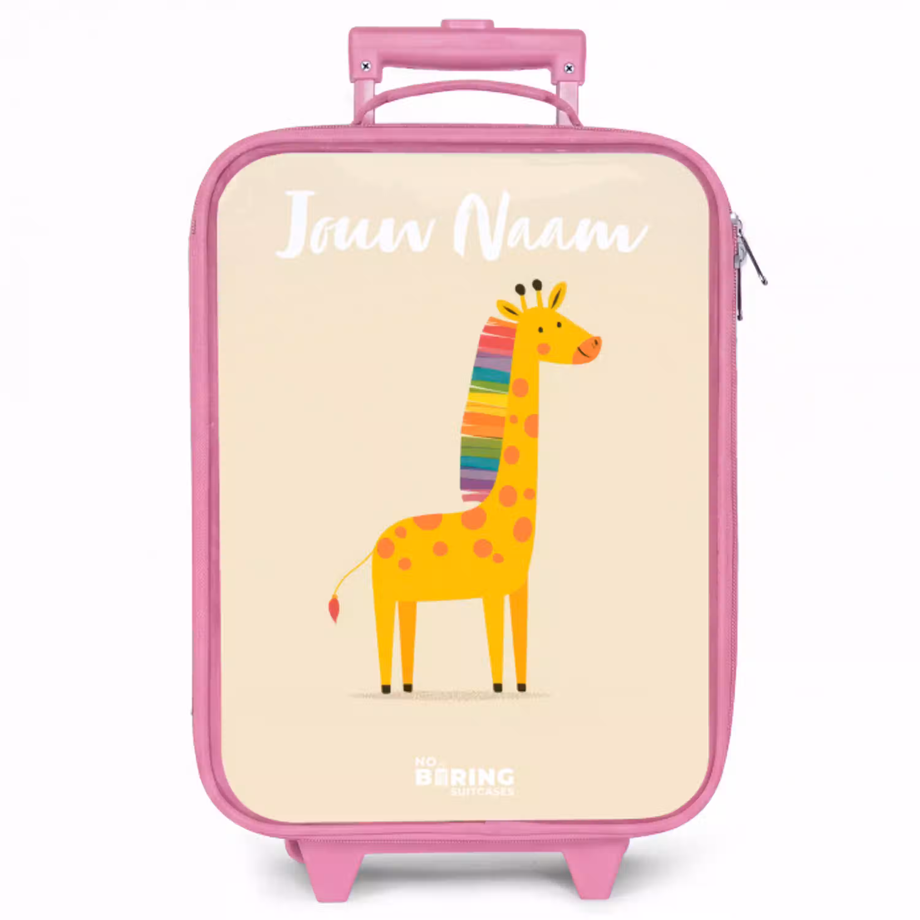 Giraffe - Dier - Kleurrijk Kinderkoffer - Roze klein -zzz_website3d