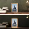 Zeilboot - Zee - Blauw Light Box met kabel (Tafellamp) klein -sfeer3