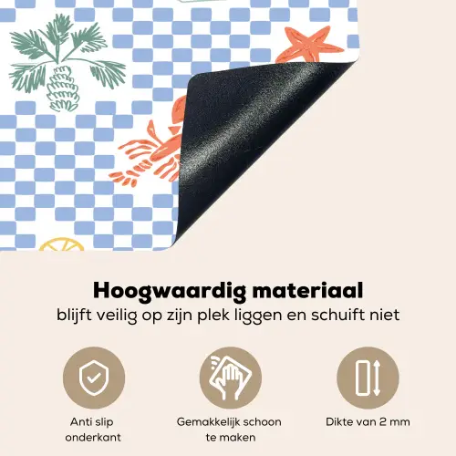 Zee - Sfeer -  Zeilboot - Blauw Inductie beschemer met haakjes klein 777 -ky-onderkant-nl