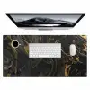 Marmer - Textuur - Grijs - Goud - Marmerlook - Luxe Muismat XXL klein -3d