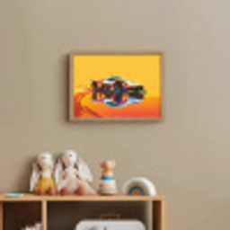 Auto - Race  - F1 - Jongens - Geel - Rood Light Box met batterij (Wandlamp kind) middel -sfeer2_kind