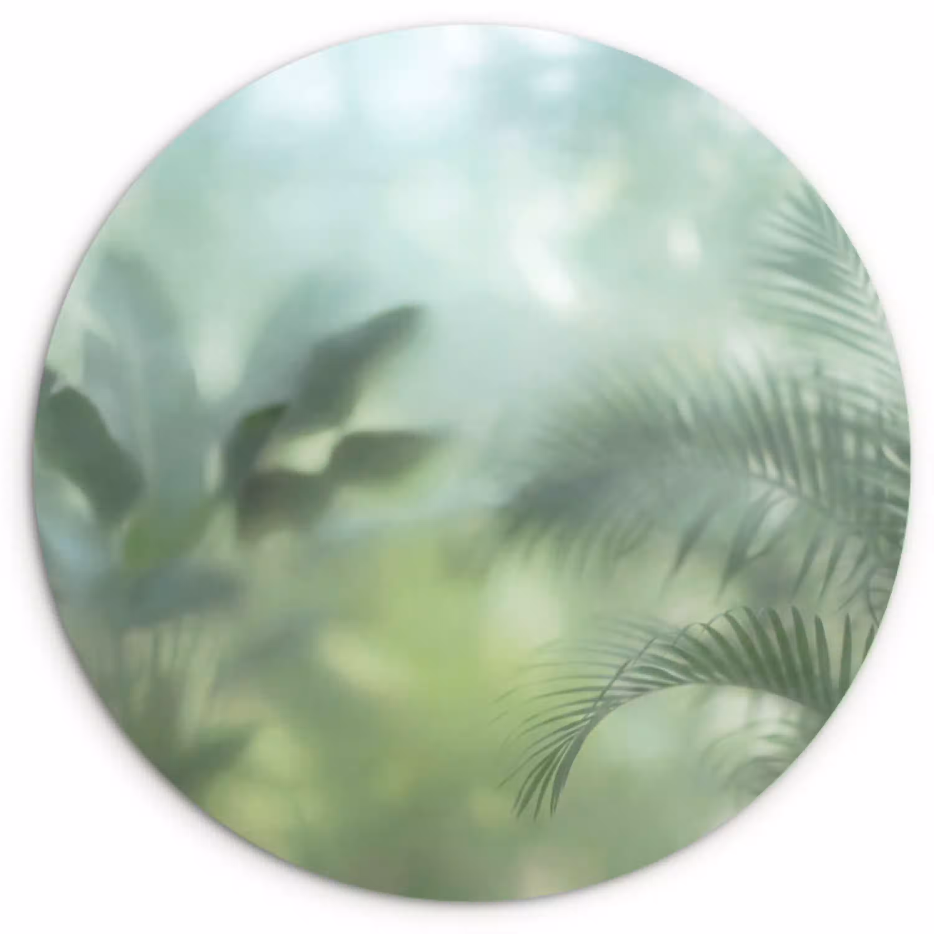 Natuur - Vervaagd - Groen - Abstract - Modern Wandcirkel kunststof plaat 5mm dik klein -3d