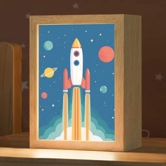 Raket - Planeten - Ruimte Light Box met kabel klein -zzz_3d_website