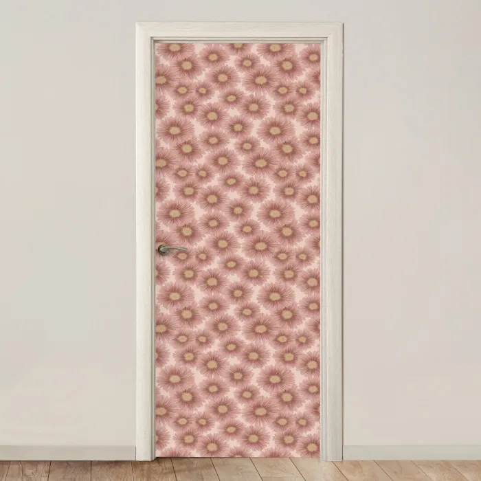 Gerbera - Bloemen - Roze deurposter klein 289 -3d_beige