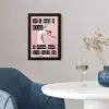 Zwaan - Vogel - Decoratie - Roze fotolijst zwart zonder passe partout klein -sfeer4