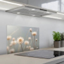 Strobloemen - Wit - Daglicht keuken achterwand spatscherm klein -3d_schuin