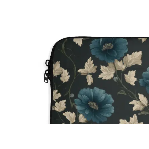 Botanisch - Bloemen - Blauw laptophoes neopreen klein 279 -detail