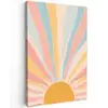 Illustratie - Zon - Pastelkleuren canvas 2cm klein -z3d